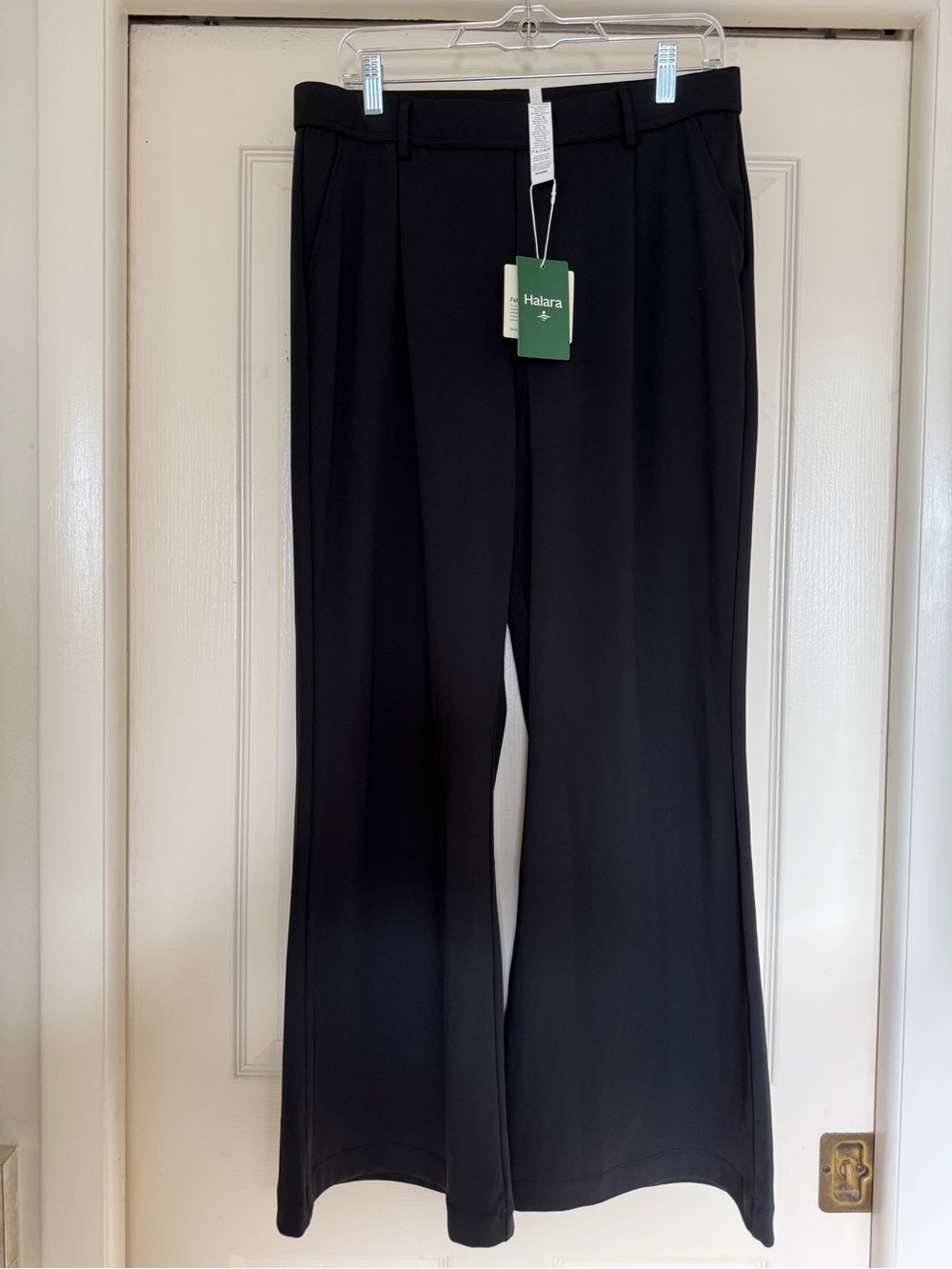 HALARA Black Wide-Leg Ponte Trousers